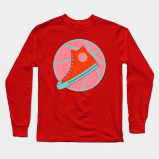 Red High Top Sneaker Long Sleeve T-Shirt